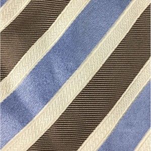 Men Silk Neck Tie DONALD TRUMP Beige Brown Blue Stripes Made in China